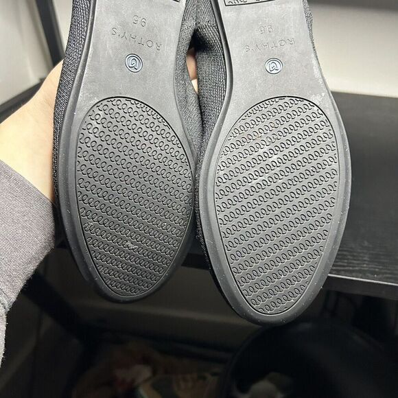 Rothy’s Women’s Size 9.5 Black Round Toe Flats Sandals Shoes Slip On - Picture 8 of 8